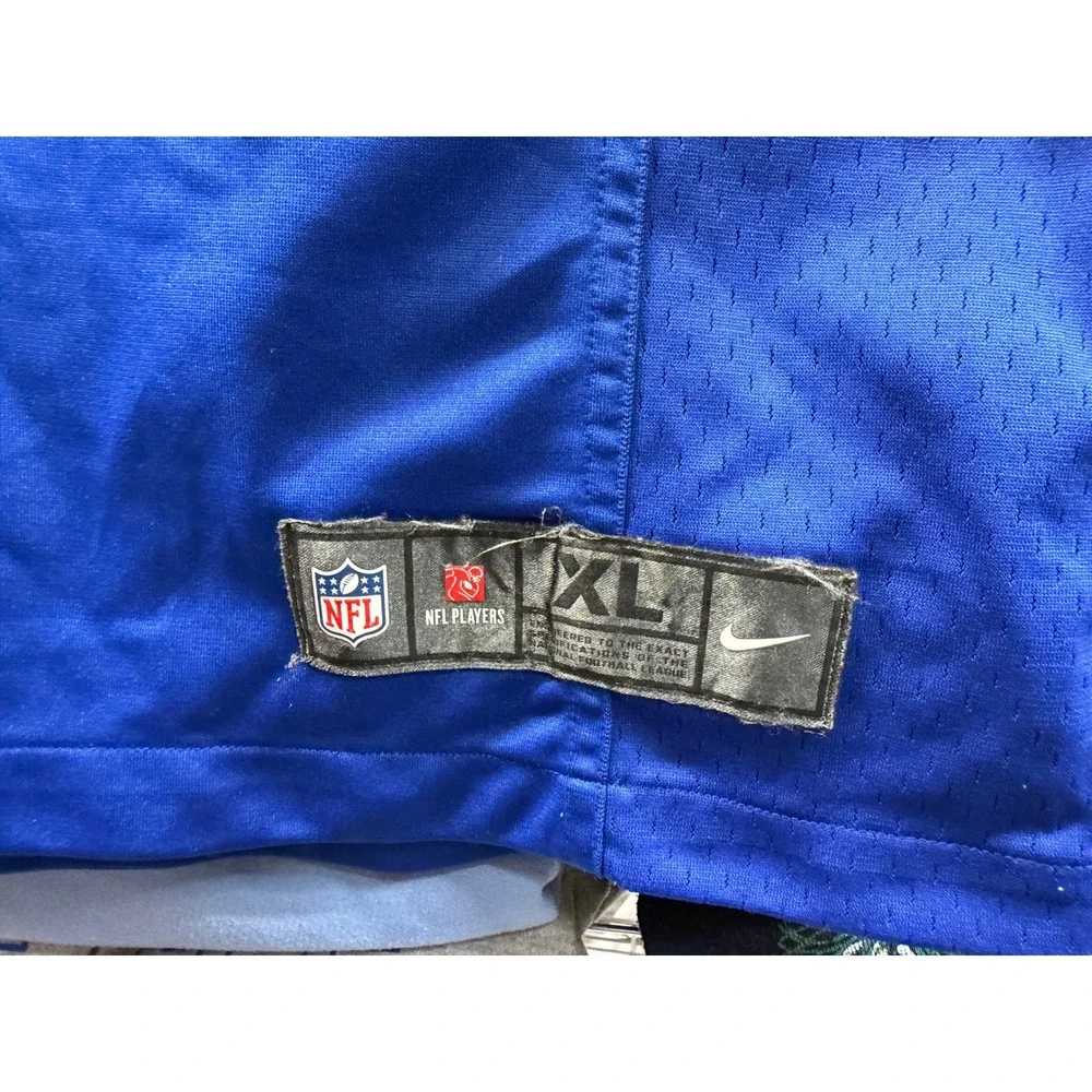 Nike Mens New York Giants Justin Tuck 91 NFL Jersey XL Blue Football On Field
